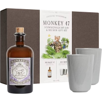 Black Forest Distillers Monkey 47 Schwarzwald Dry Gin & Becher Cup Gift Set