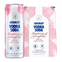 Absolut Vodka Soda Raspberry & Lemongrass Sparkling Cocktail 4-Pack