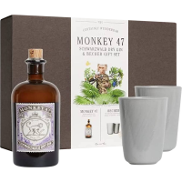 Black Forest Distillers Monkey 47 Schwarzwald Dry Gin & Becher Cup Gift Set (375mL)