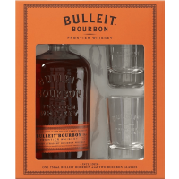 Bulleit Straight Bourbon Frontier Whiskey with Glasses