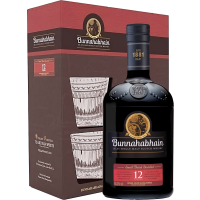 Bunnahabhain 12 Year Old Single Malt Scotch Whisky With Glasses
