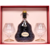 Hennessy X.O. Cognac with Glasses