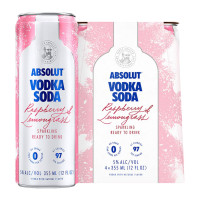 Absolut Vodka Soda Raspberry & Lemongrass Sparkling Cocktail 4-Pack