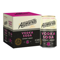 All Hands Vodka Soda Raspberry Lemonade 4 Pack
