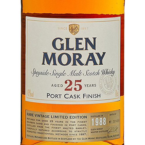 Glen Moray 25YO Port Cask Finish Single Malt Scotch Whisky | Caskers