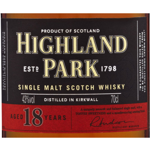 Highland Park 18YO Single Malt Scotch Whisky: Buy Now | Caskers