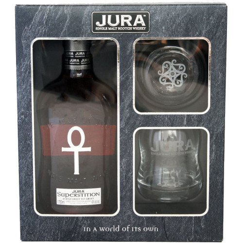 Jura Superstition Single Malt Scotch Whisky Gift Set | Caskers