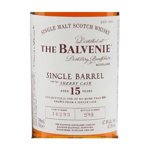 The Balvenie Single Barrel 15YO Single Malt Scotch Whisky: Buy Now