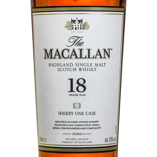 マッカラン18年TheMacallan18Year Old Sherry Oak Macallan 18 Sherry Oak 750mL – Arthur Cantina Wine & Liquor