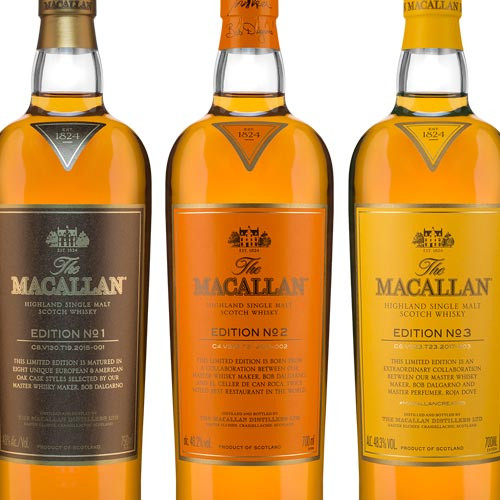 ウイスキー The Macallan Edition No. 2 & 3 700ml The Macallan Edition Series Set (No. 1 + No. 2 + No. 3) | Caskers