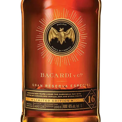 Bacardi Gran Reserva Especial 16 限定版 1L Bacardi 16 Year Old Gran Reserva Especial Rum (1L) | Caskers