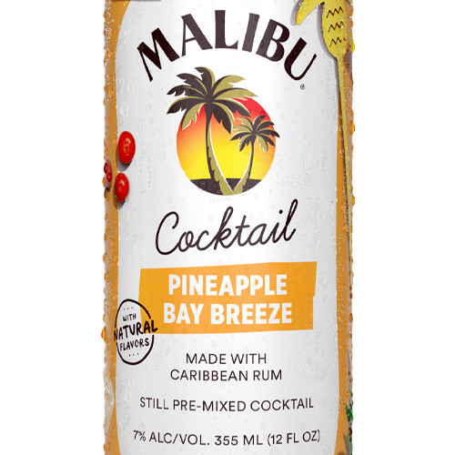 Malibu Pineapple Bay Breeze Cocktail 4-Pack: Buy Now Caskers