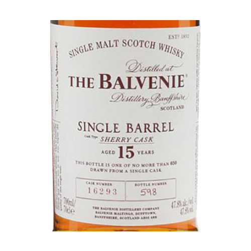The Balvenie Single Barrel 15YO Single Malt Scotch Whisky The Balvenie Single Barrel 15YO Single Malt Scotch Whisky