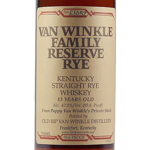 Van Winkle Family Reserve 13 Year Old Straight Rye Whiskey