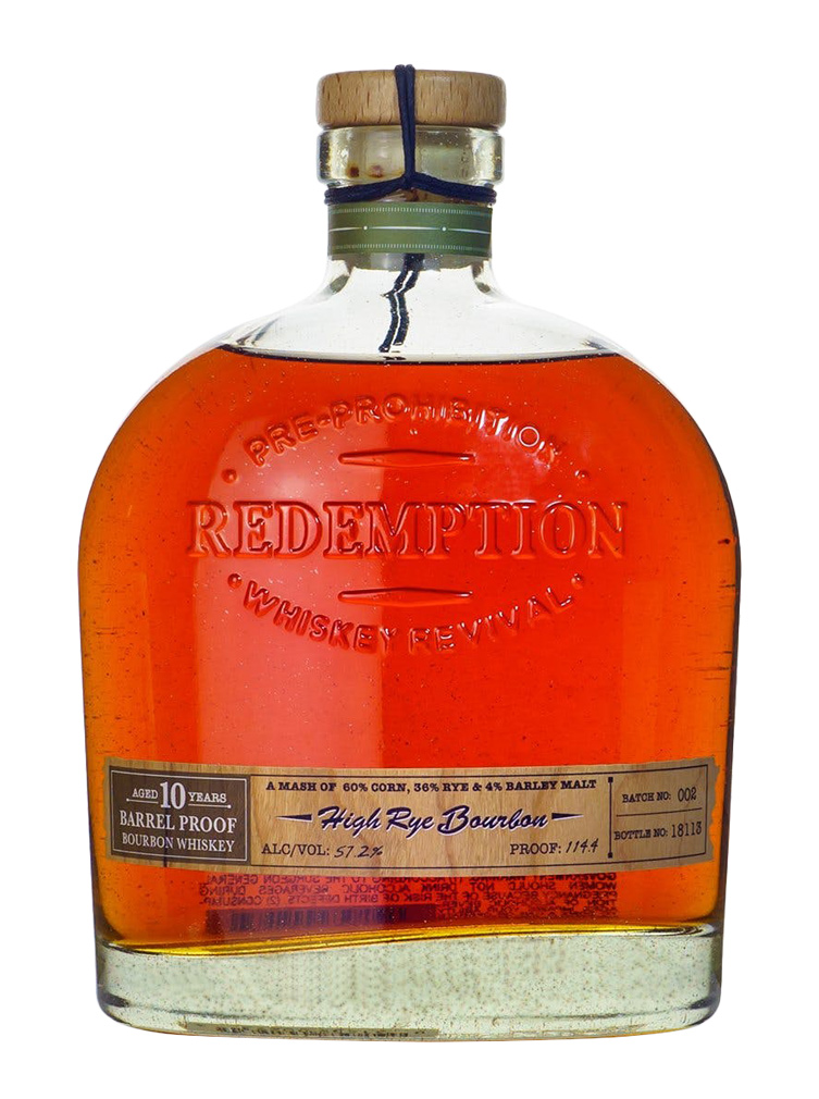 Redemption 10 Year Old Barrel Proof High Rye Bourbon Whiskey