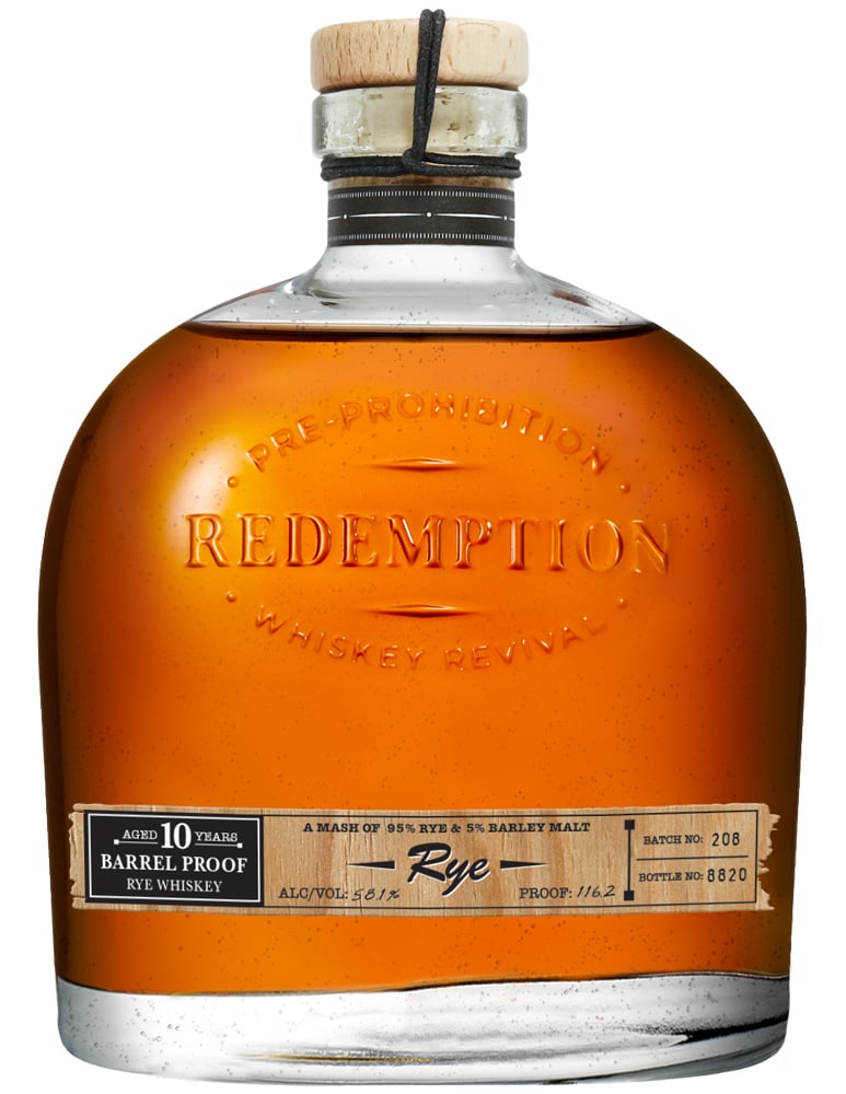Redemption 10 Year Old Barrel Proof Straight Rye Whiskey