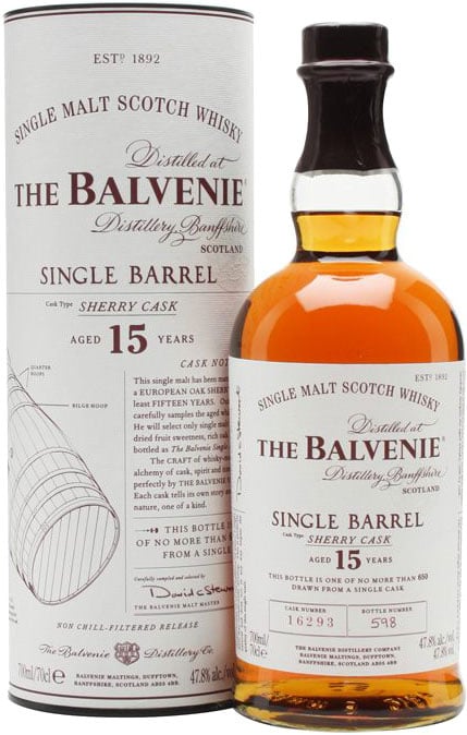 The Balvenie 15 Year Old Single Barrel Single Malt Scotch Whisky Sherry Cask